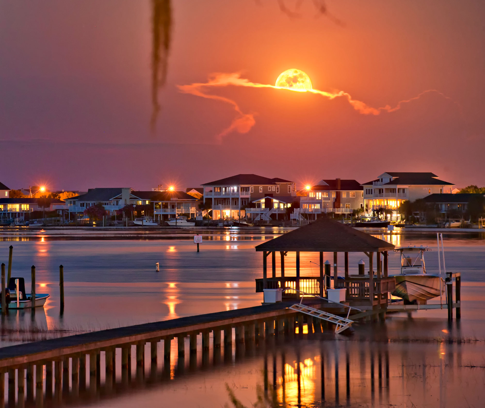 Waterway with coastal homes